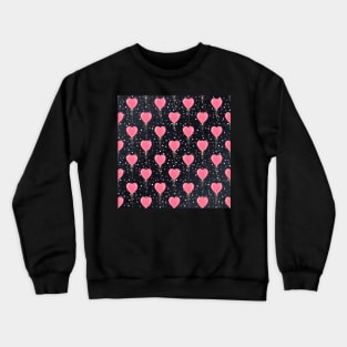 Romantic Watercolor Pink Hearts Balloons Confetti design Crewneck Sweatshirt